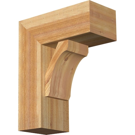 Ekena Millwork Legacy Block Rough Sawn Bracket w/ Offset Brace, Western Red Cedar, 8"W x 18"D x 22"H BKT0806X18X22LEC05RWR